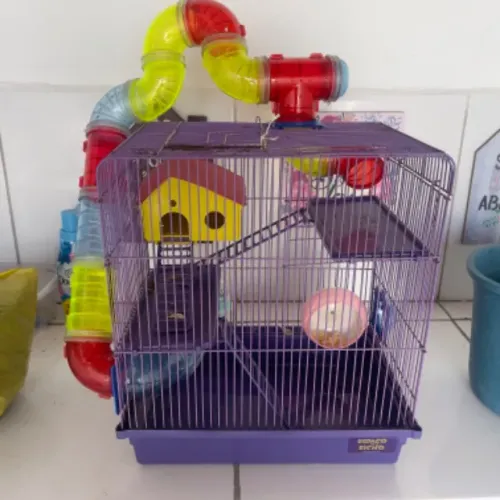 Gaiola Tubo Super Premium 3 Andares Lilás Hamster