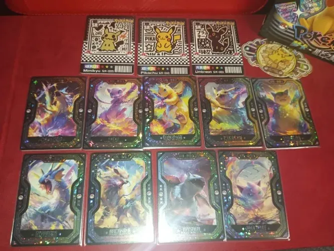 Lote de 12 Cartas Mengka 2 Raridade UR (incompleta)+ Brinde (Emblema do Pikachu)