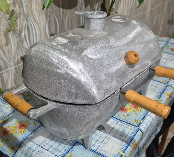Churrasqueira à bafo aluminio fundido redonda média