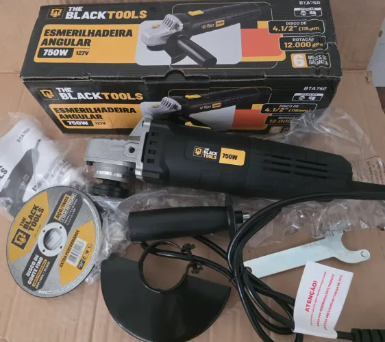 Esmerilhadeira Angular Profissional 4.1/2 Pol. 750w Cor Preto Frequência 60Hz