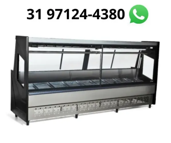 Balcão de Açougue 3 Metros Preto Polar 220v
