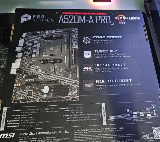 Placa Mãe AMD MSI A520M-A Pro Lacrada na Garantia e Nota Fiscal