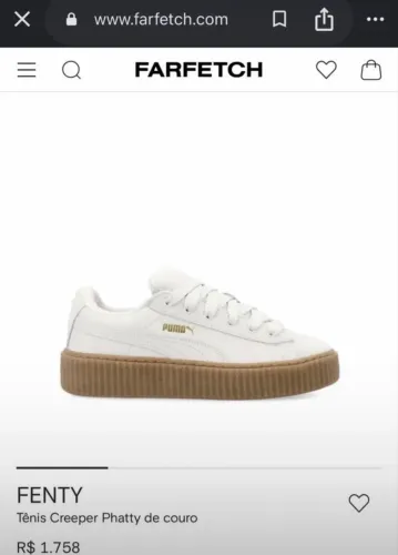 Tênis Puma Fanthy - Rihana alto luxo 40/41
