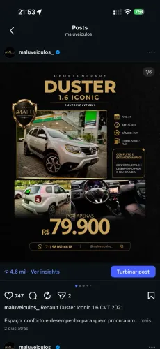 Renault Duster Iconic 1.6 16V Flex AUT 2021