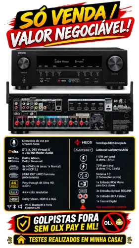 Receiver AVR-S470H 4K - Dolby Atmos - DTS-X