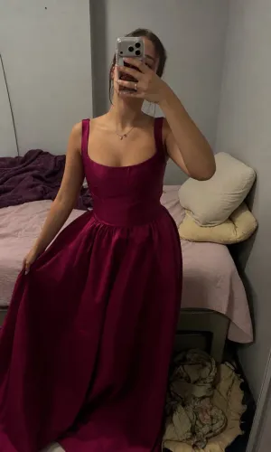 Vestido Longo Fúcsia Austria Koji Store em Zibeline - Tamanho P (Veste PP)