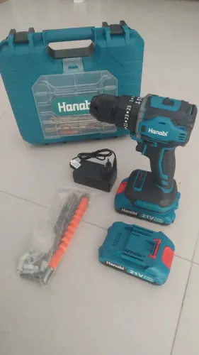 Parafusadeira Profissional Hanabi 21V - Motor sem escovas (Brushless) 2x Baterias