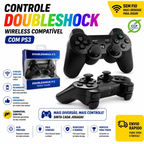 Controle Doubleshock Wireless Compatível Com PS3 