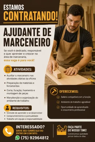 Auxiliar de marcenaria 