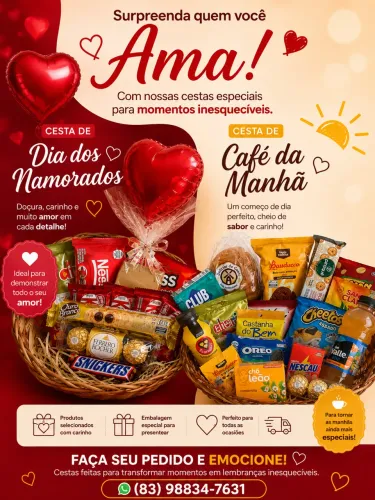 Cesta dia dos namorados / café da manhã