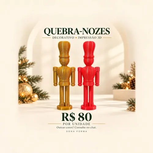 Quebra-Nozes Natalino Decorativo 42 cm Desmontável - R$80