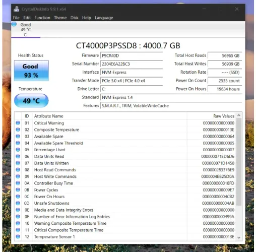 Crucial P3 Plus 4TB PCIe M.2 2280 SSD gen 4