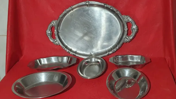 Lote de 6 peças de inox várias marcas leia descrição 