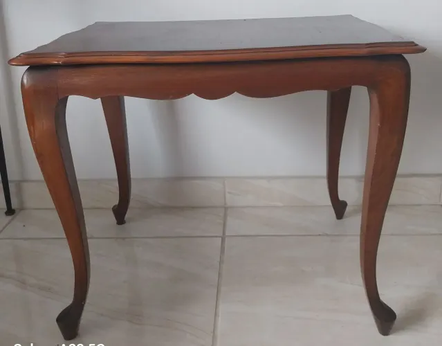 Mesa Lateral Em Madeira Nobre Estilo Luiz XV