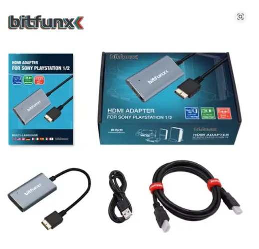 BitFunx RGB/YPbPr para HDMI 1080p - Conversor para PS1, PSOne e PS2
