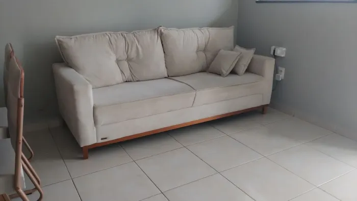 Sofá Living Malibu 2,00m Bege Bouclê