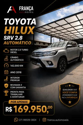 Toyota Hilux CD SRV 4X4 2.8 TDI Diesel Aut. 2018
