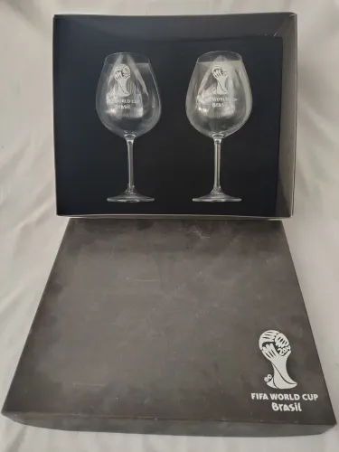 Par de Taças em Cristal Da FIFA World Cup Brasil 2014