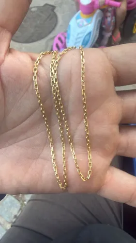 Corrente de ouro modelo cadeado 65 centímetros 8,2 gramas