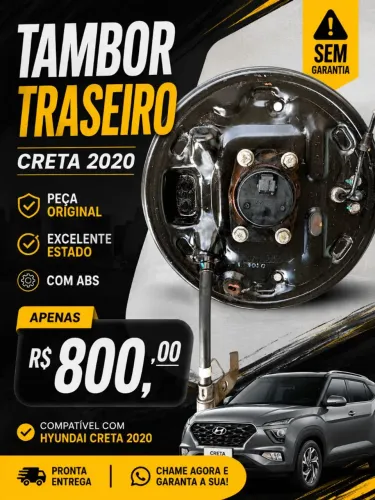 Tambor traseiro do carro Creta 2020