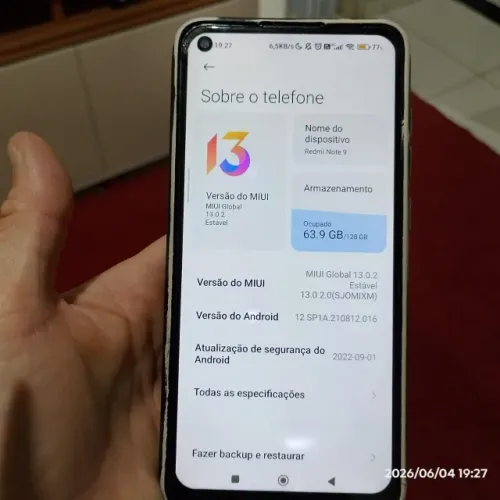 Vendo Celular Redmi Note 9 MIUI 13