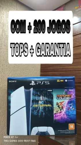 PS5 slim + garantia + 200 jogos tops