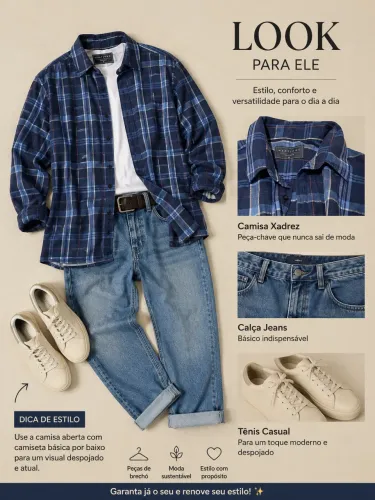 Camisa xadrez masculina 