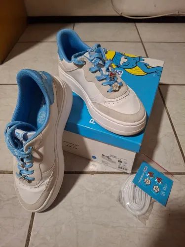 Tênis Picadilly Smurfs Branco e Azul 37