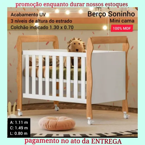 Promoção BERÇO COM COLCHÃO MONTAGEM NA ENTREGA FRETE GRÁTIS