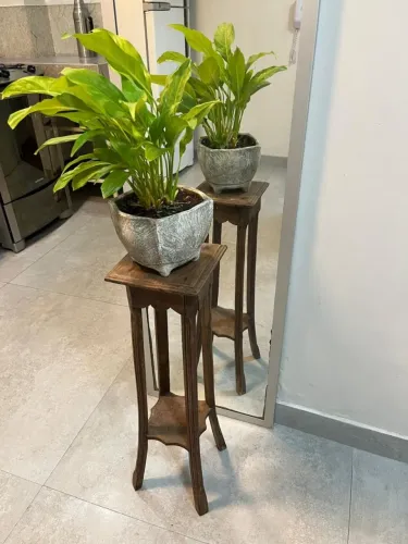 Pedestal coluna madeira maciça antigo