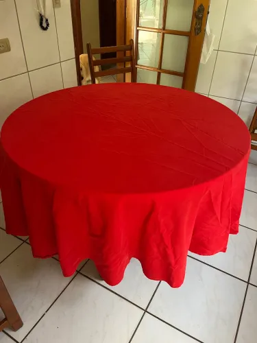 20 toalhas de mesa redonda vermelha de 2,90 metros, fabricada em tecido de algodão 