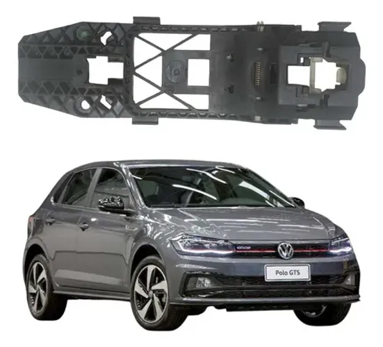Suporte Maçaneta Externa Porta Dianteira Direita Polo 2018 Preto Dianteira