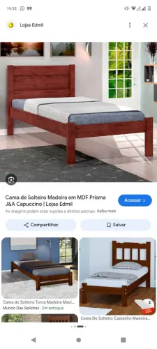 Cama de solteiro de madeira