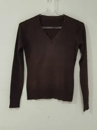 Tricô marrom com lurex