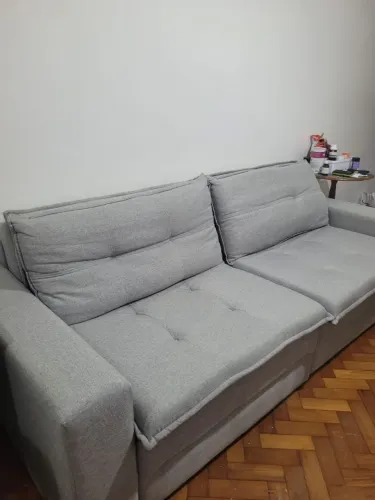 Sofá Cama Retrátil Chenile Linho Chade
