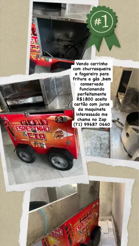 Carrinho para espetinho churrasqueira