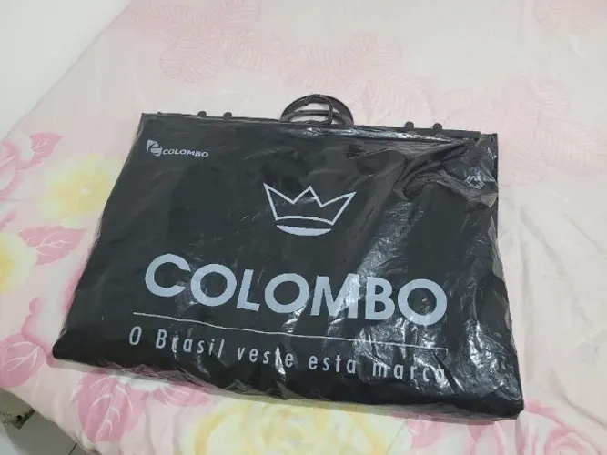 Terterno completo emporio colombo classic, tamanho P, na cor preta com risca de giz.