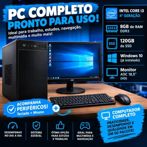 PC COMPLETO - INTEL CORE i3 4ª GERAÇÃO