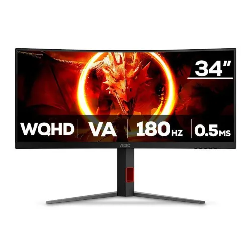 Monitor Gamer Curvo AOC AGON QUAD 34 ULTRAWIDE WQHD 180Hz 0,5ms