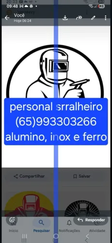 Serviços de serralhueiro :solda em geral ,ferro ,aluminio e inox