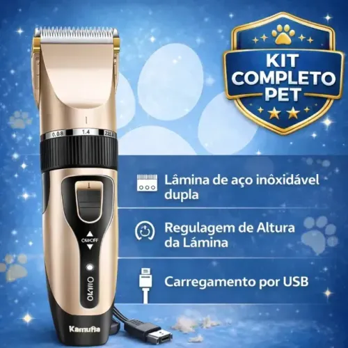 Maquina Para Tosa Pet Recarregável Cães Gatos NOVA