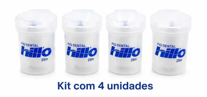 Fio dental kit com 4 unidades 25 metros Hillo