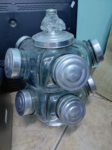 Vendo Baleiro duplo giratório de vidro 