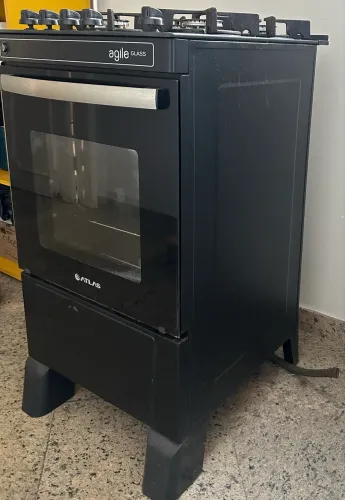 Fogão Atlas Agile Glass 4 Bocas Preto - Acendimento Automático - Excelente Estado