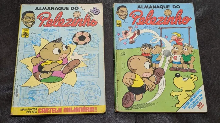 Lote 2 Gibis Clássicos - Almanaque do Pelezinho (Nº 4 e 6) - Ed. Abril Anos 80