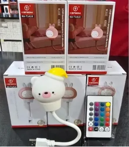 Luminária Infantil de Ursinho com Controle Remoto
