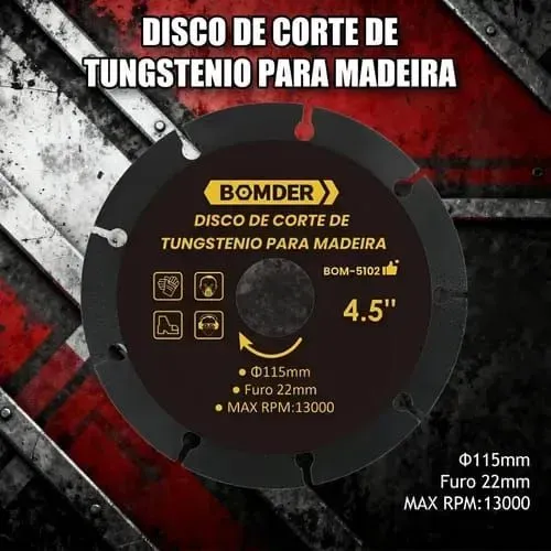 DISCO DE TUNGSTENIO PARA MADEIRA, POTÊNCIA E PRECISÃO PARA SEUS SERVIÇOS