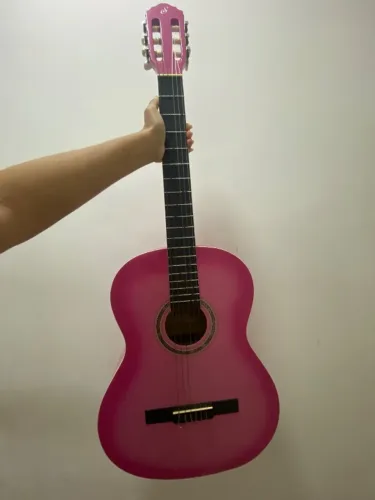 violão start giannini rosa com capa da Sonata