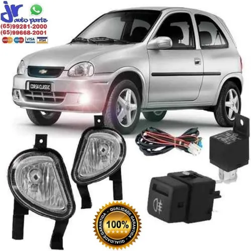 Kit farol de Milha Corsa Wagon 2000 2001 2002 Auxiliar Neblina