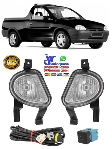 Kit farol de Milha Corsa Pick Up 2000 2001 2002 Auxiliar Neblina